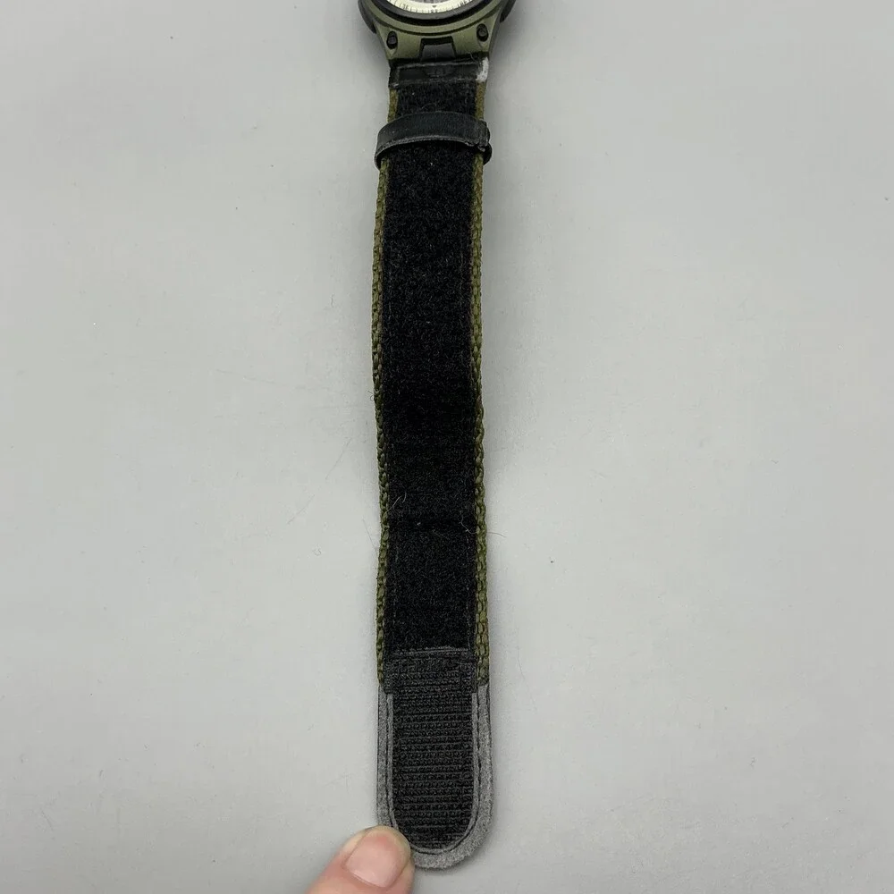 Casio 2747 AW-80 Mens Watch 40mm Beige Dial Green Telememo 30 Illuminator